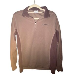 Columbia Men's Small‎ Fleece Pullover ¼ Zip Taupe Brown Lightweight Warm Jacket